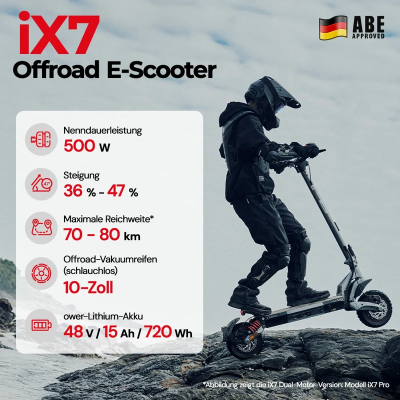 iScooter T8 Offroad E-Scooter Mit Straßenzulassung (ABE/eKFV)