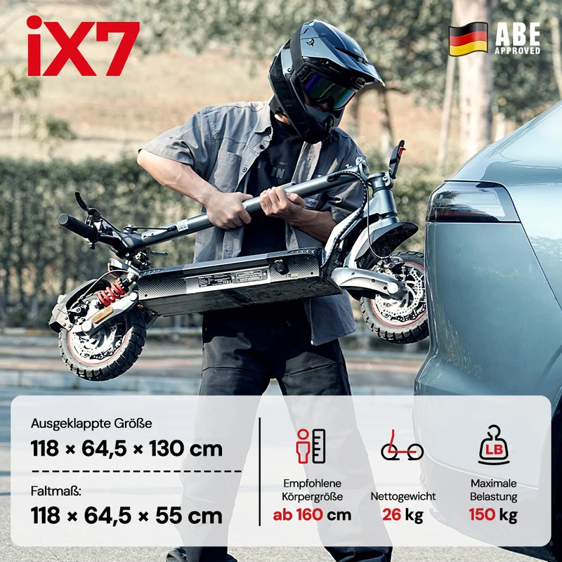 iScooter T8 Offroad-E-Scooter Mit Straßenzulassung (ABE,eKFV)