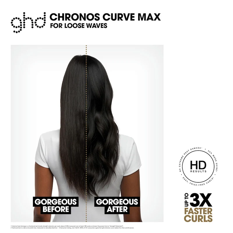 Chronos Curve Max Wand Curler Black Gift Set