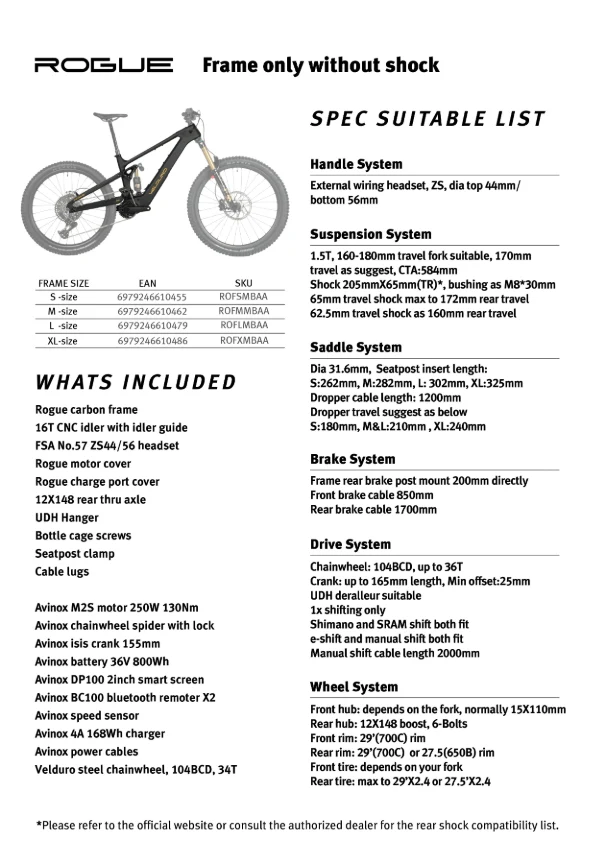 Velduro Rogue (MTB) - Frameset | powered by AVINOX