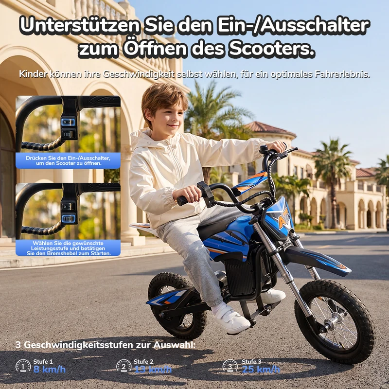 A12 Dirtybike für Kinder ab 5 Jahren mit Ambientebeleuchtung
