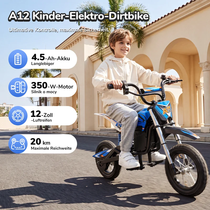 A12 Dirtybike für Kinder ab 5 Jahren mit Ambientebeleuchtung