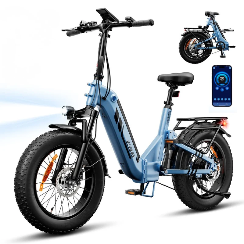EB8 1000W Faltbares E-Fatbike mit 20" Fat-Reifen und bis zu 145km Reichweite