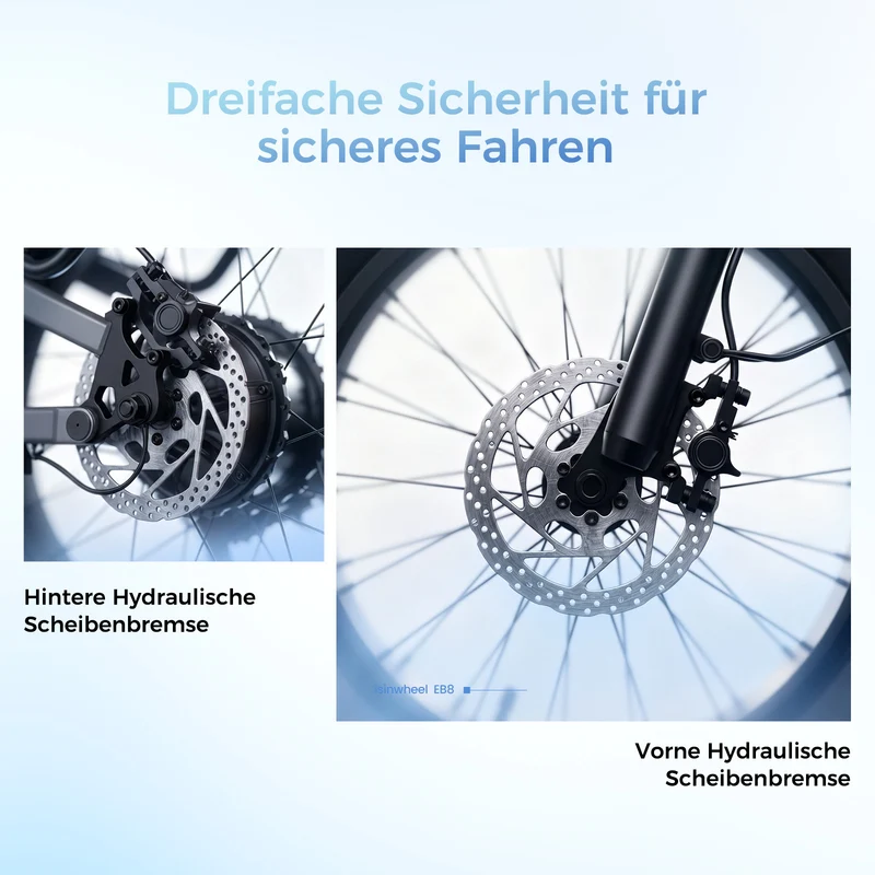 EB8 1000W Faltbares E-Fatbike mit 20" Fat-Reifen und bis zu 145km Reichweite