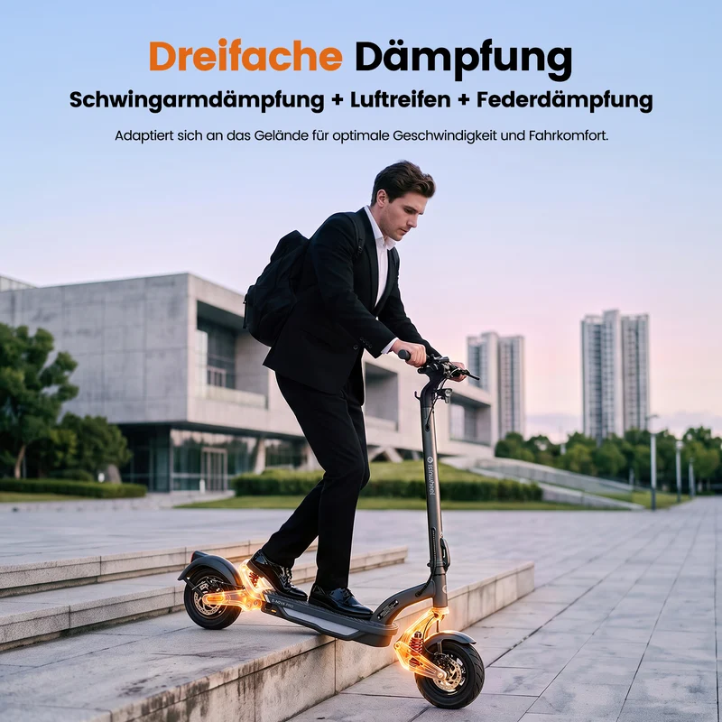 isinwheel S-Nova Pro 70KM Urban Komfort-Pendler E-Scooter Mit Straßenzulassung(ABE, eKFV)