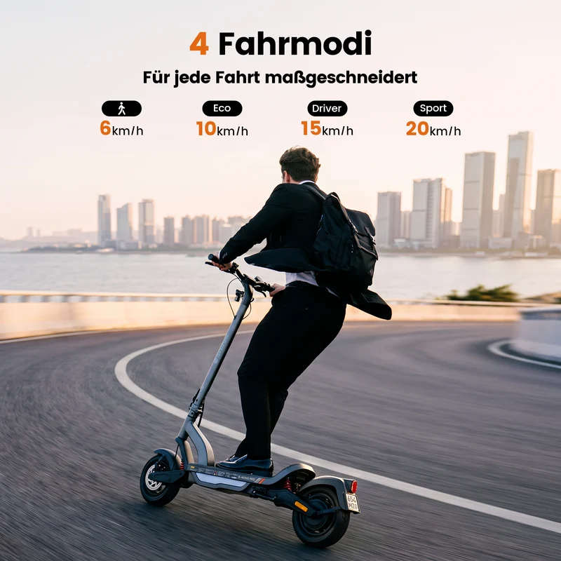 isinwheel S-Nova Pro 70KM Urban Komfort-Pendler E-Scooter Mit Straßenzulassung(ABE, eKFV)