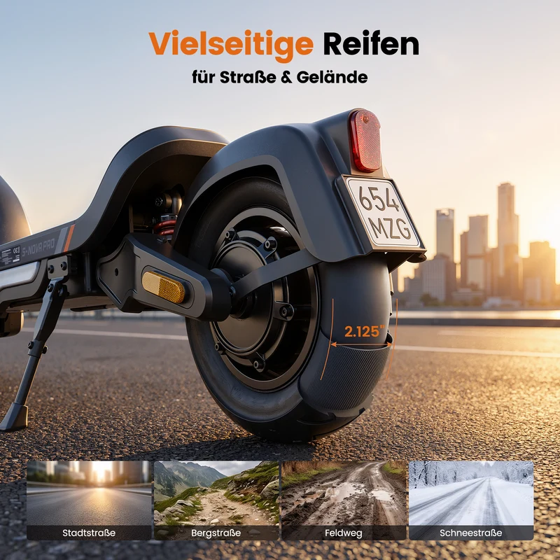 isinwheel S-Nova Pro 70KM Urban Komfort-Pendler E-Scooter Mit Straßenzulassung(ABE, eKFV)