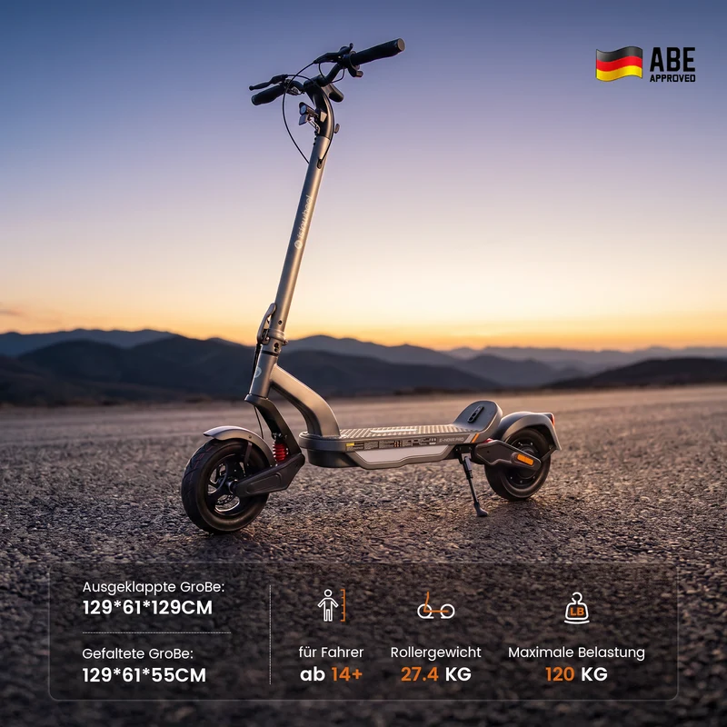 isinwheel S-Nova Pro 70KM Urban Komfort-Pendler E-Scooter Mit Straßenzulassung(ABE, eKFV)
