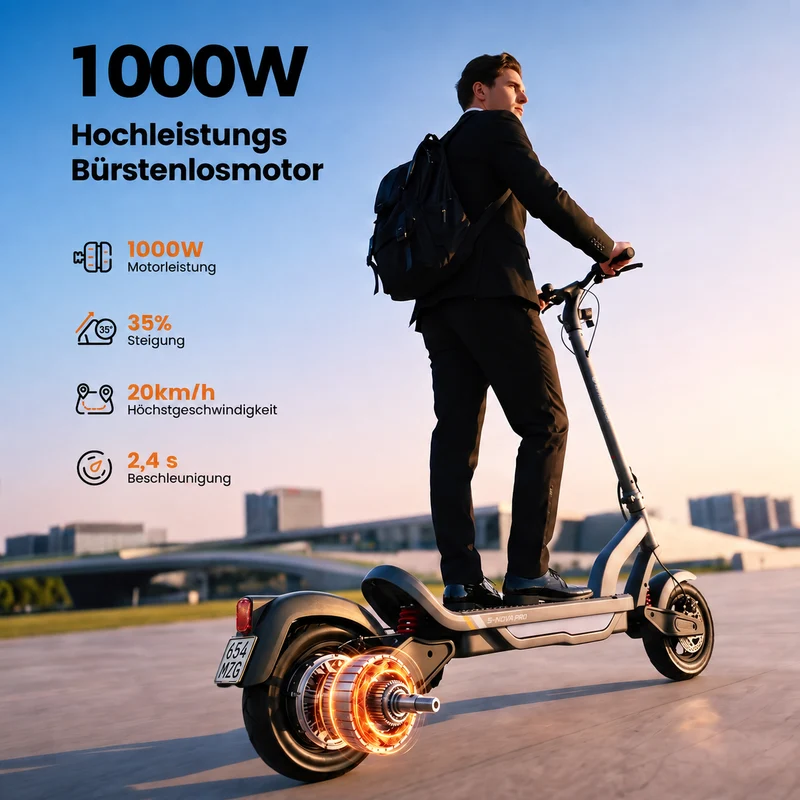 isinwheel S-Nova Pro 70KM Urban Komfort-Pendler E-Scooter Mit Straßenzulassung(ABE, eKFV)