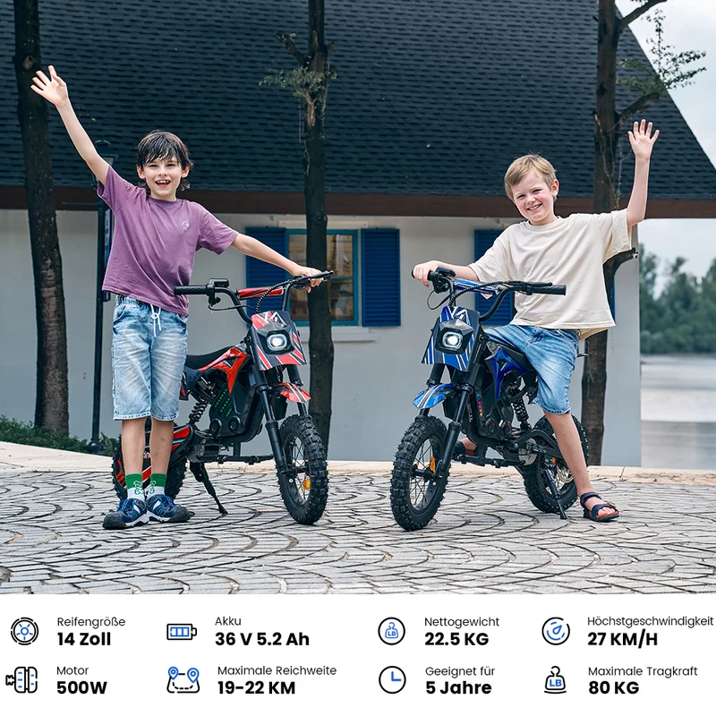 A14 Elektromotorrad für Kinder ab 5 Jahren mit Ambientebeleuchtung