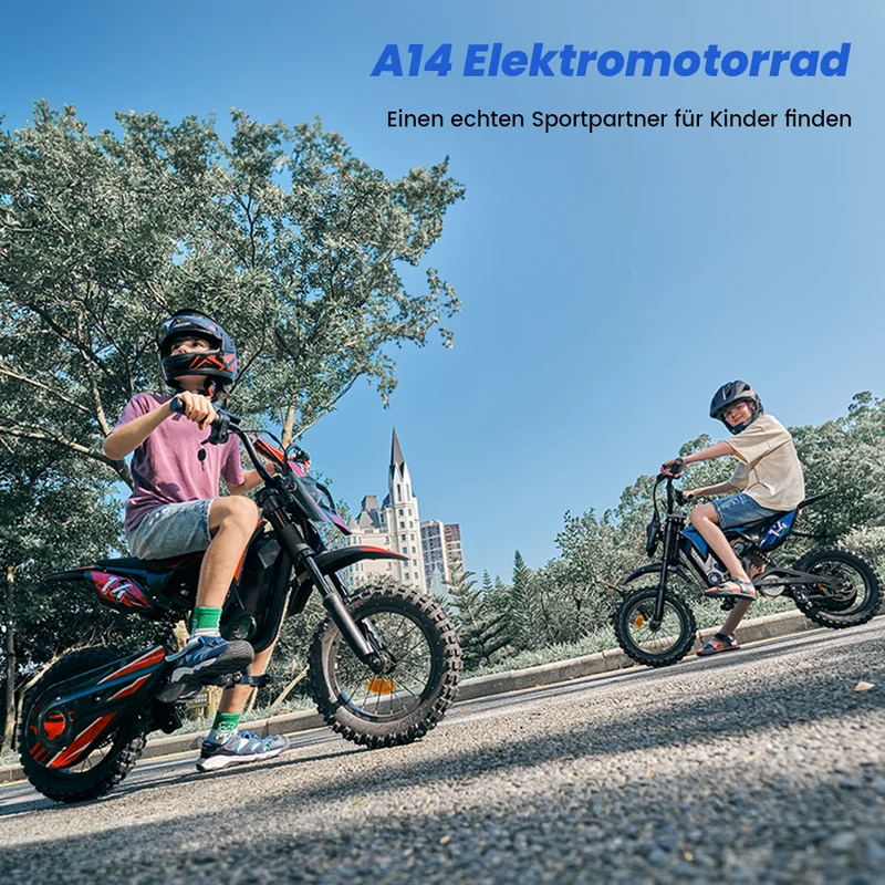 A14 Elektromotorrad für Kinder ab 5 Jahren mit Ambientebeleuchtung
