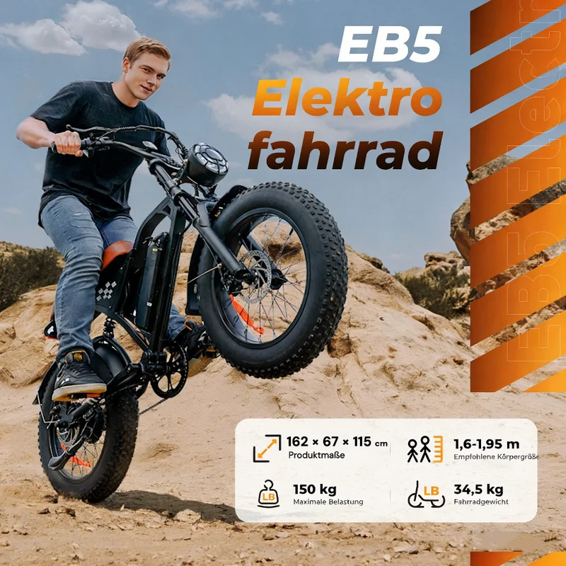 EB5 20″ Fat Tire E-Mountainbike
