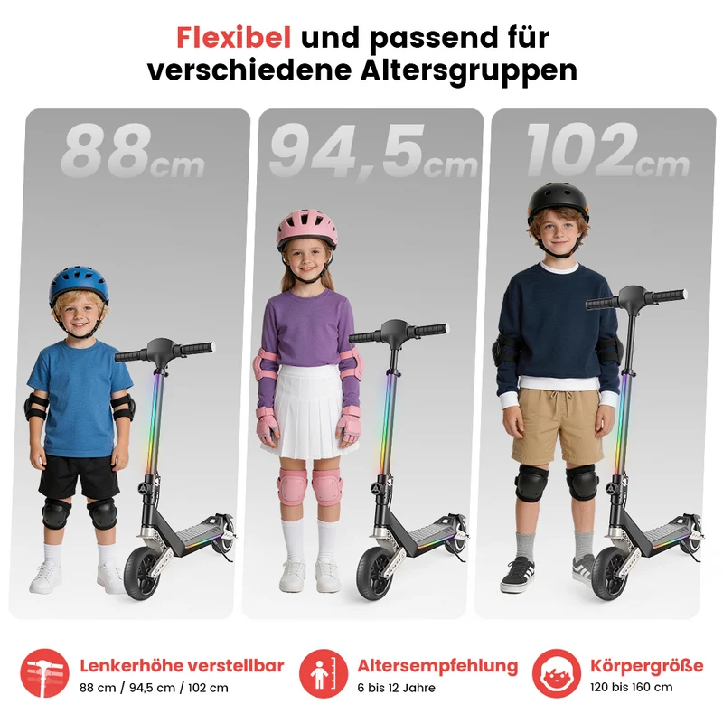 iScooter K6 Kinder E-Scooter mit Doppelfederung