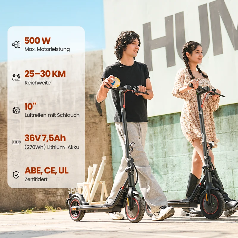 iScooter i9M 500W 10 Zoll E-Scooter für Pendler mit Straßenzulassung