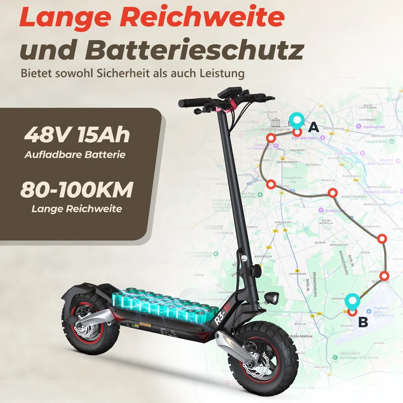 R3 Offroad E-Scooter Mit Straßenzulassung(ABE,eKFV)