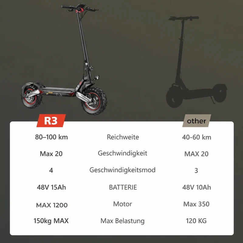 R3 Offroad E-Scooter Mit Straßenzulassung(ABE,eKFV)