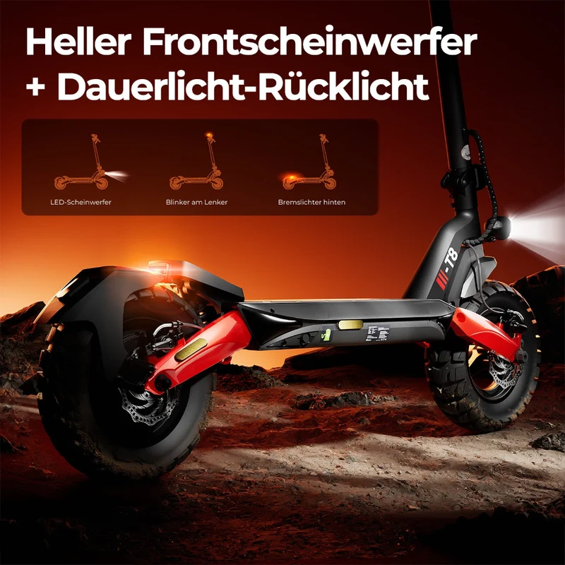 iScooter T8 Offroad E-Scooter Mit Straßenzulassung (ABE/eKFV)