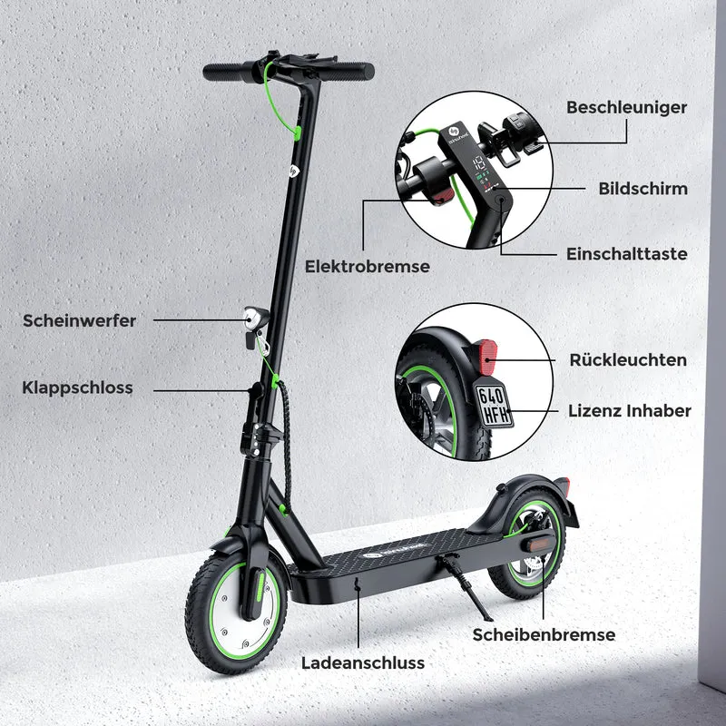 isinwheel S9Pro City-Pendler E-Scooter Doppelfederung Mit Straßenzulassung (ABE, eKFV)