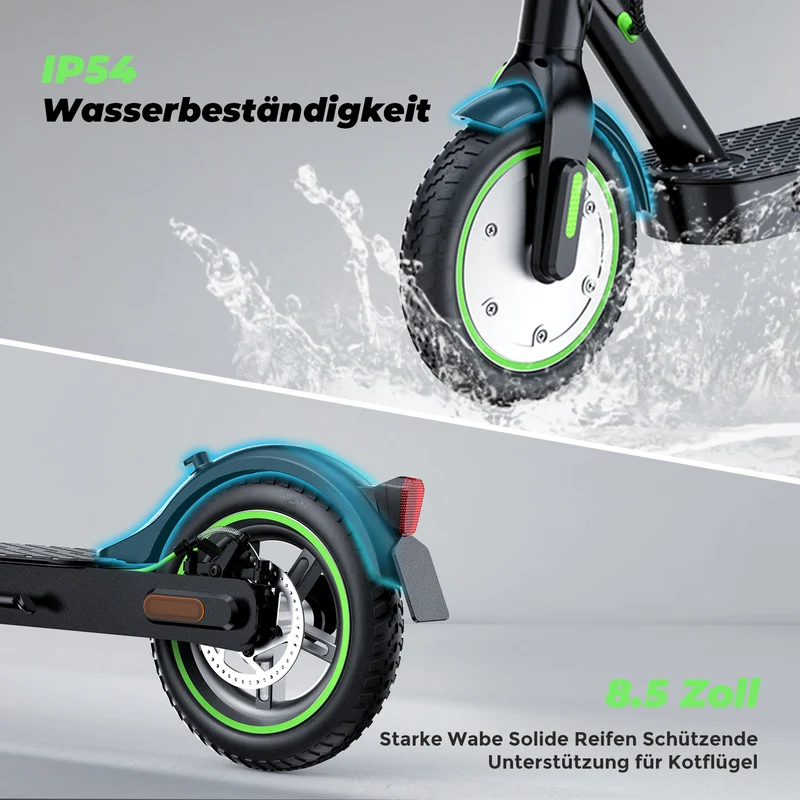isinwheel S9Pro City-Pendler E-Scooter Doppelfederung Mit Straßenzulassung (ABE, eKFV)