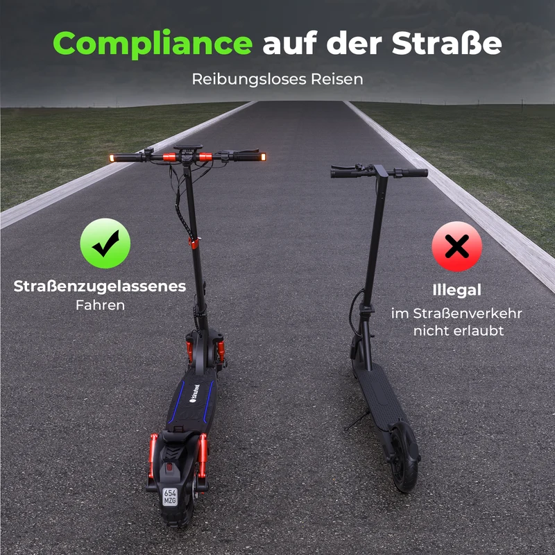 isinwheel GT2 11-Zoll High-Performance Offroad E-Scooter Mit Straßenzulassung (ABE, eKFV)