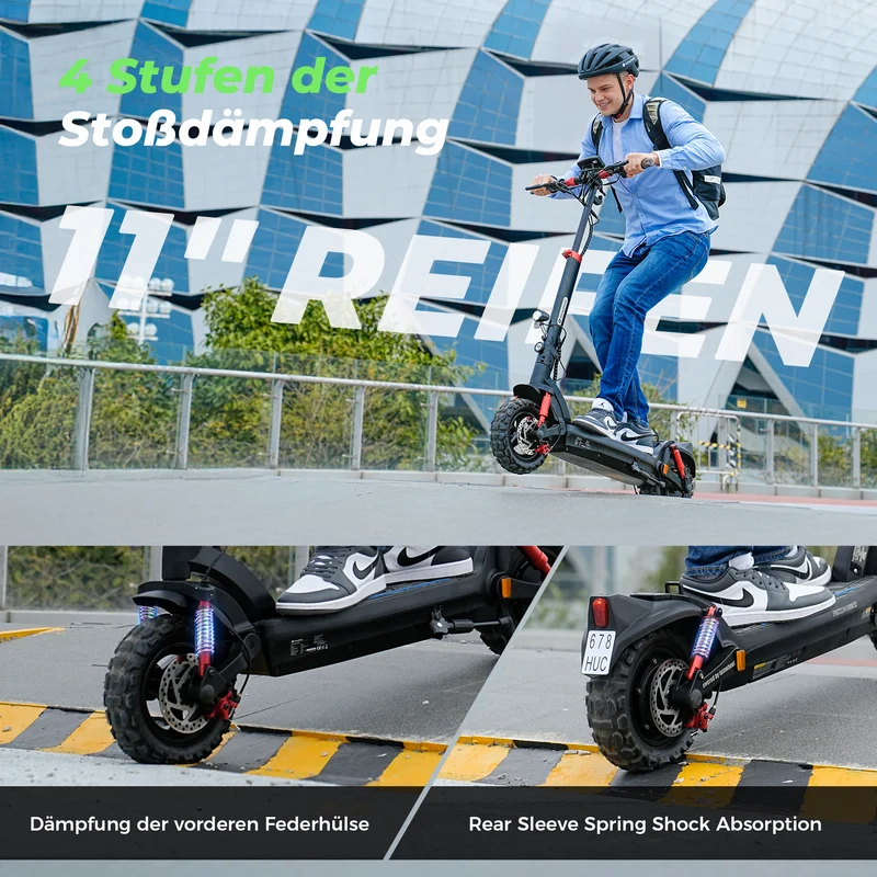 isinwheel GT2 11-Zoll High-Performance Offroad E-Scooter Mit Straßenzulassung (ABE, eKFV)