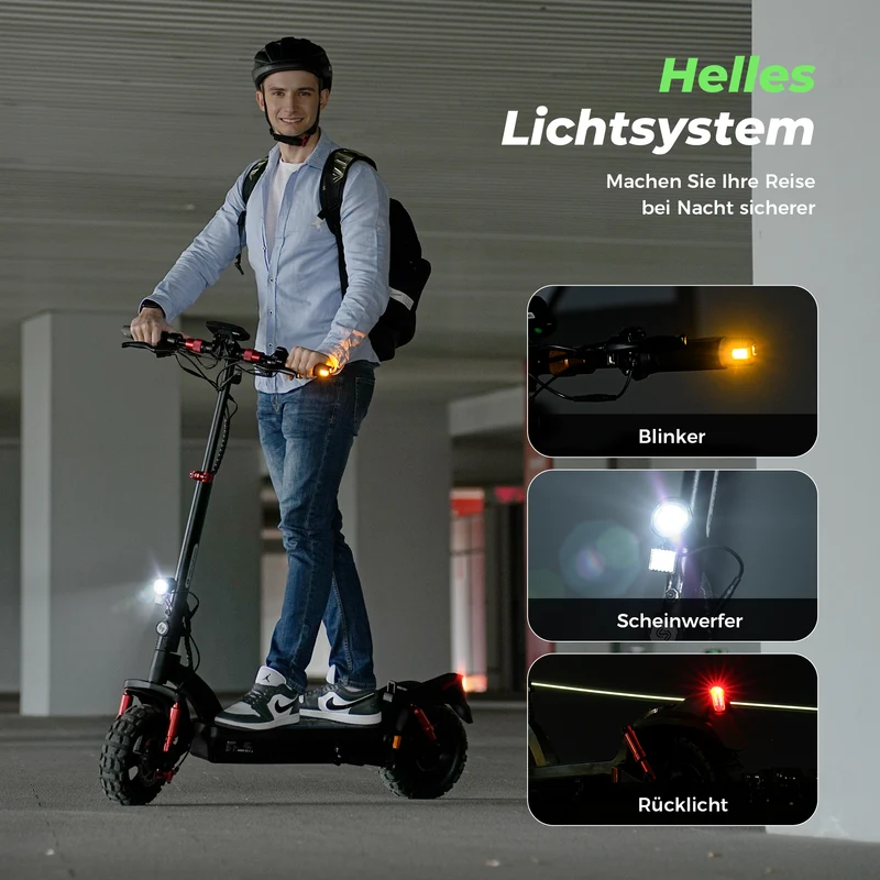 isinwheel GT2 11-Zoll High-Performance Offroad E-Scooter Mit Straßenzulassung (ABE, eKFV)