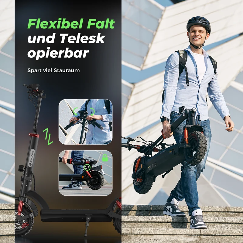 isinwheel GT2 11-Zoll High-Performance Offroad E-Scooter Mit Straßenzulassung (ABE, eKFV)