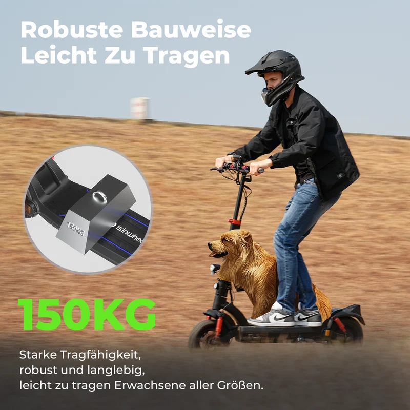isinwheel GT2 11-Zoll High-Performance Offroad E-Scooter Mit Straßenzulassung (ABE, eKFV)