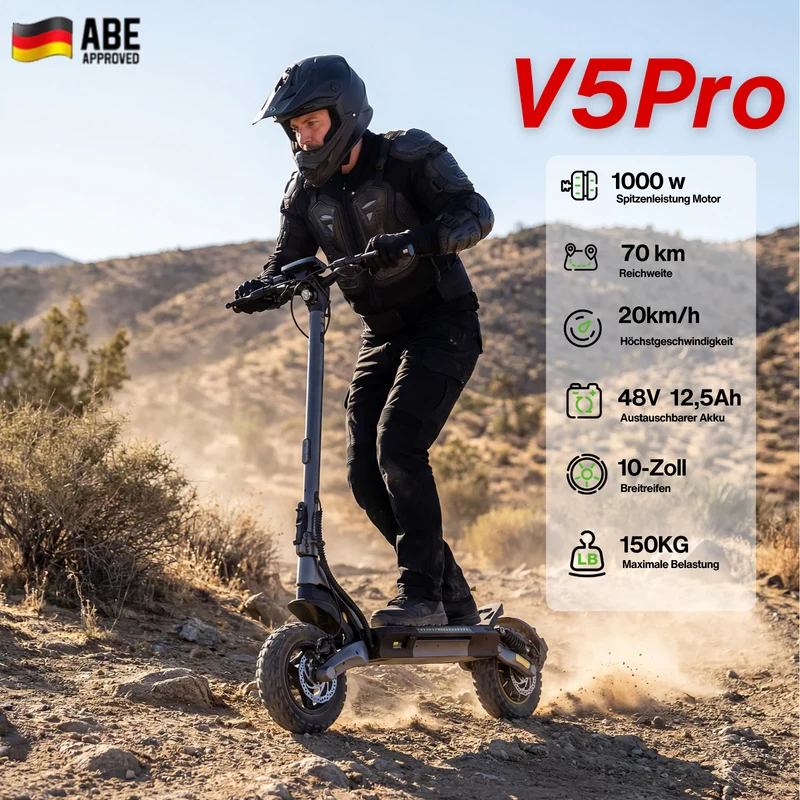 isinwheel T4 All-Terrain Offroad E-Scooter Mit Straßenzulassung (ABE, eKFV)