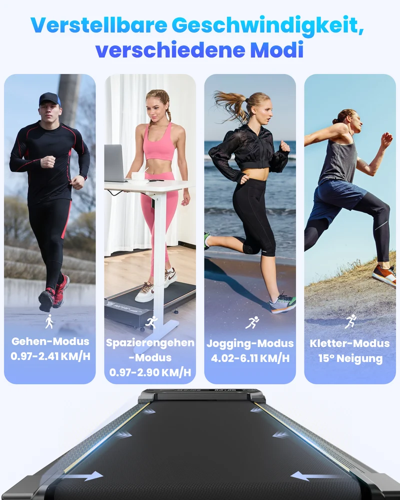 JT31 Walking Pad Laufband mit 15° Neigungsverstellung