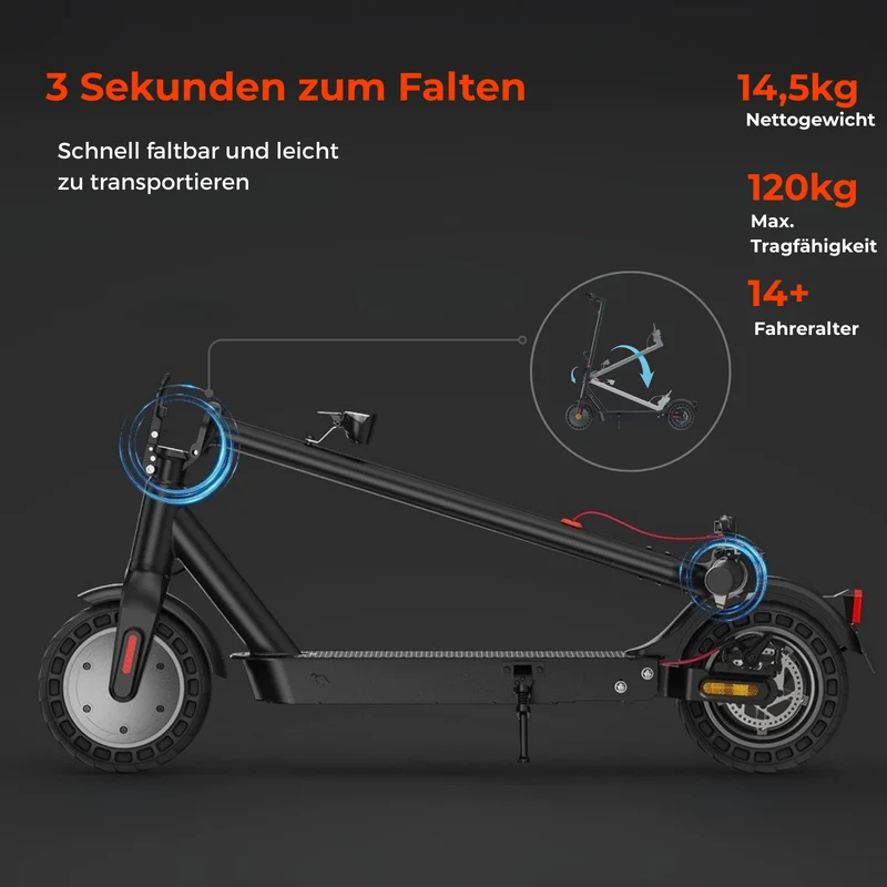 E9TMax City-Pendler E-Scooter Mit Straßenzulassung (ABE, eKFV)