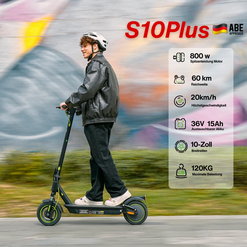 isinwheel S9Max Komfort-Pendler E-Scooter Mit Straßenzulassung (ABE, eKFV)