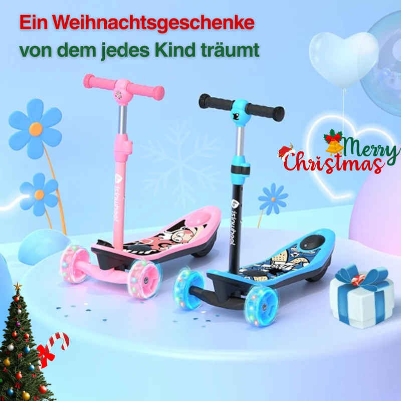 isinwheel Mini-Elektroroller mit 3 Rädern für Jungen im Alter von 3–12 Jahren