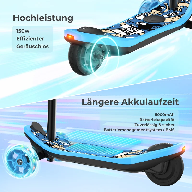 isinwheel Mini-Elektroroller mit 3 Rädern für Jungen im Alter von 3–12 Jahren