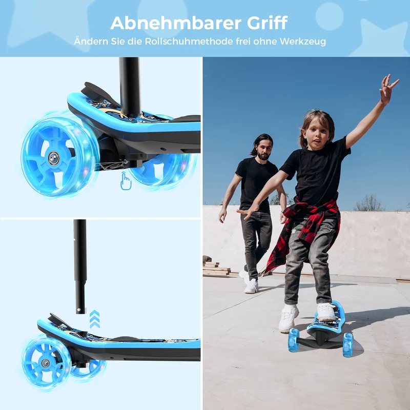 isinwheel Mini-Elektroroller mit 3 Rädern für Jungen im Alter von 3–12 Jahren