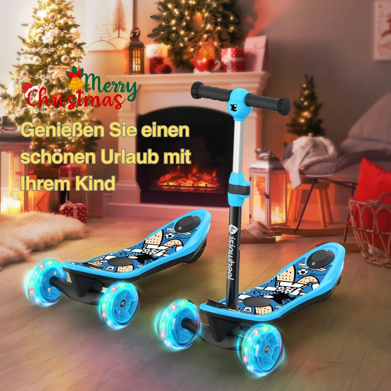 isinwheel Mini-Elektroroller mit 3 Rädern für Jungen im Alter von 3–12 Jahren