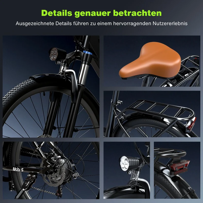 isinwheel UCityS Trekking E-Bike Tiefeinsteiger mit 750W Motor und App