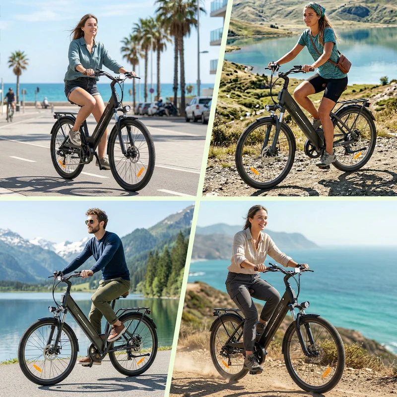 isinwheel UCityS Trekking E-Bike Tiefeinsteiger mit 750W Motor und App