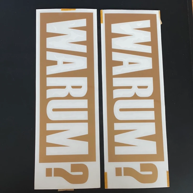 WARUM? AUFKLEBER 2 Stück