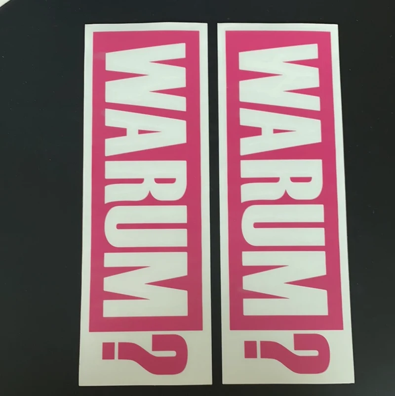 WARUM? AUFKLEBER 2 Stück
