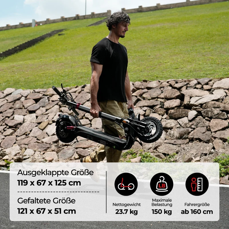 iScooter T4 Klappbarer Offroad-E-Scooter mit ABE/eKFV Straßenzulassung