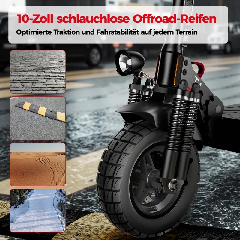 iScooter T4 Klappbarer Offroad-E-Scooter mit ABE/eKFV Straßenzulassung