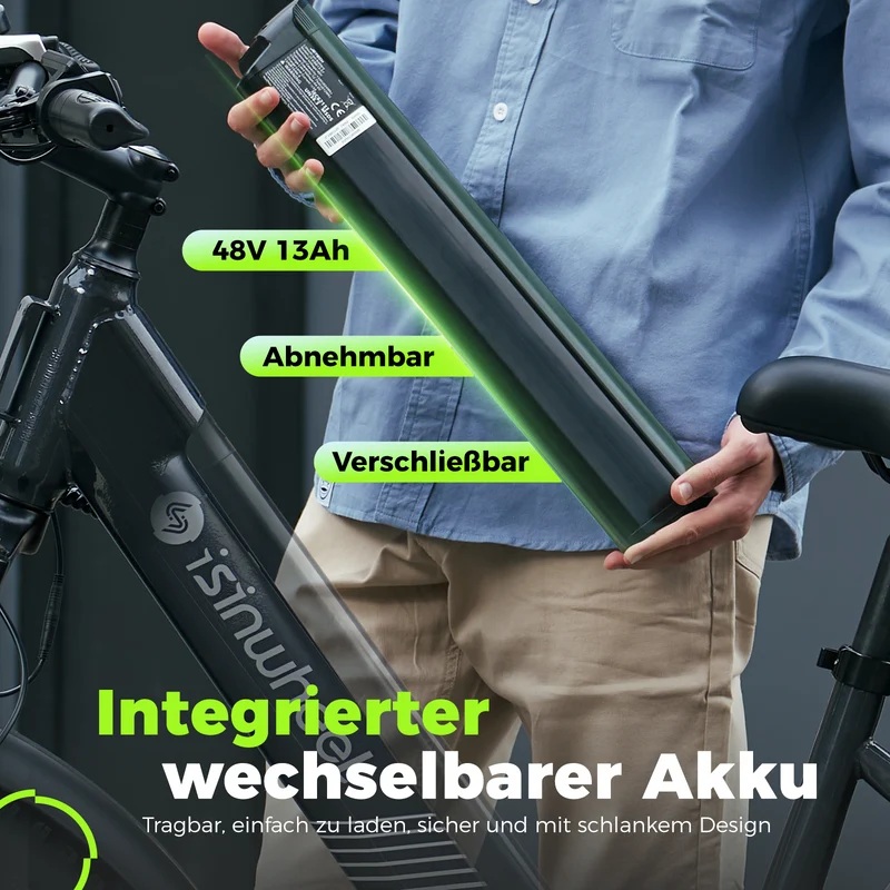 isinwheel M60 E-Fatbike Cruiser mit 26 Zoll Fat Tires 750W Motor