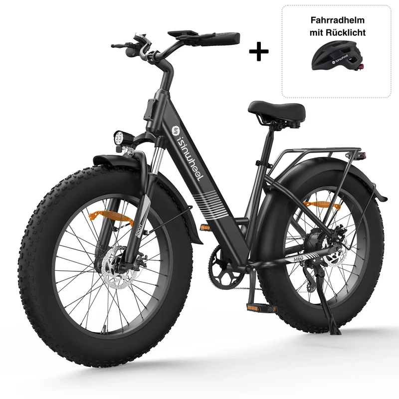 isinwheel M60 E-Fatbike Cruiser mit 26 Zoll Fat Tires 750W Motor