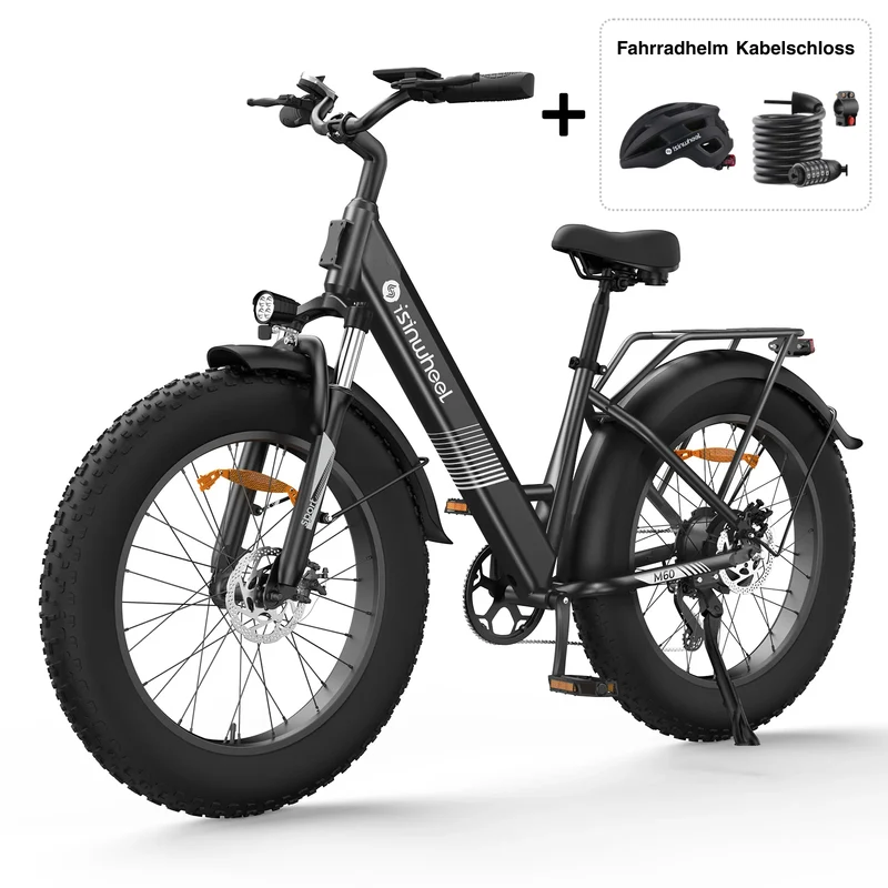 isinwheel M60 E-Fatbike Cruiser mit 26 Zoll Fat Tires 750W Motor