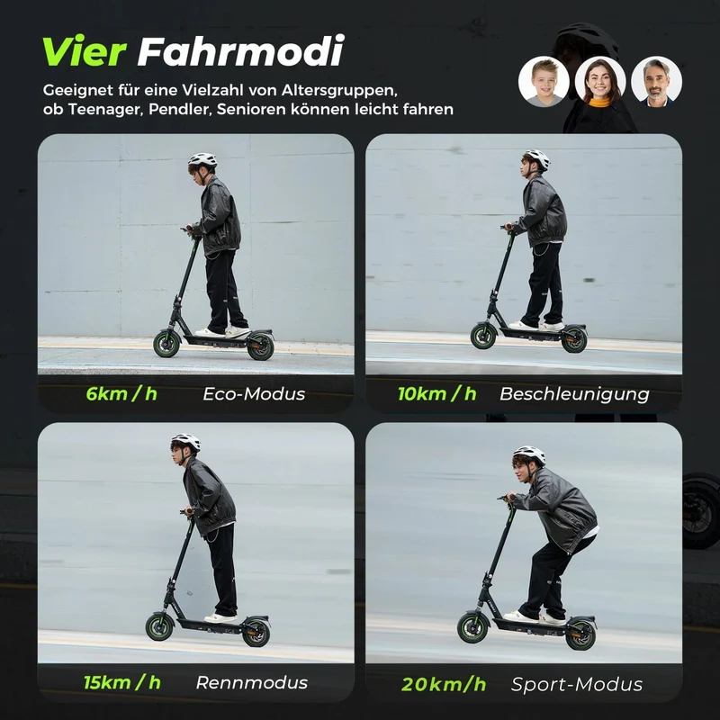 isinwheel S10Plus 60KM Komfort-Pendler E-Scooter Mit Straßenzulassung (ABE, eKFV)
