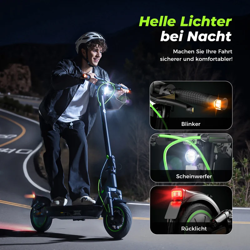 isinwheel S10Plus 60KM Komfort-Pendler E-Scooter Mit Straßenzulassung (ABE, eKFV)