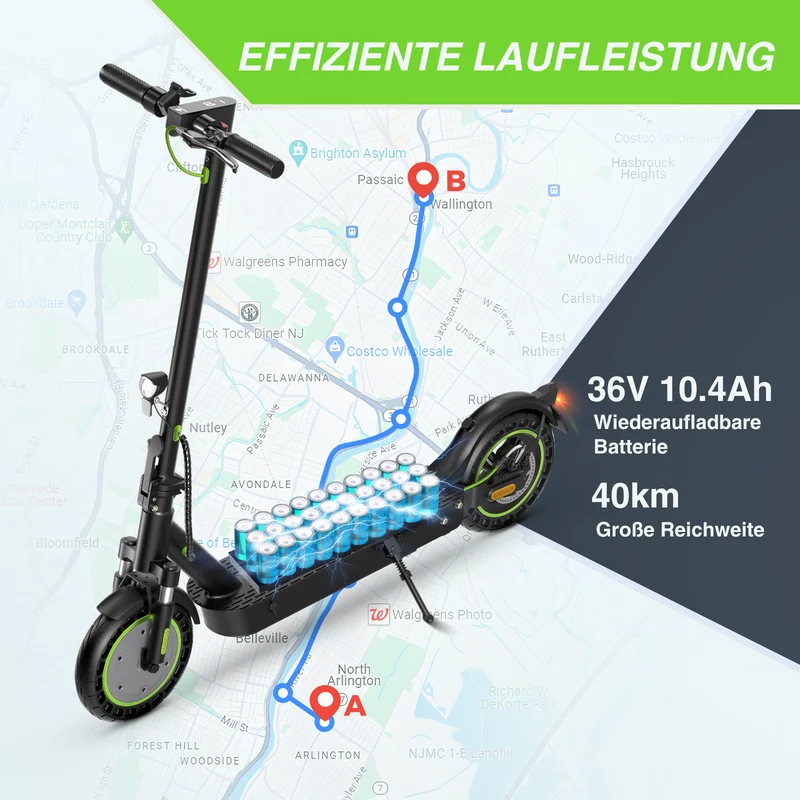 isinwheel S9Max Komfort-Pendler E-Scooter Mit Straßenzulassung (ABE, eKFV)