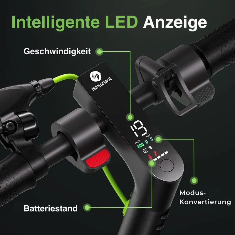 isinwheel S9Max Komfort-Pendler E-Scooter Mit Straßenzulassung (ABE, eKFV)