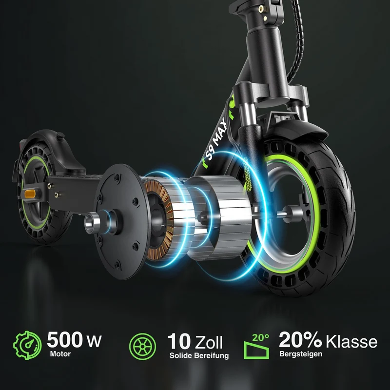 isinwheel S9Max Komfort-Pendler E-Scooter Mit Straßenzulassung (ABE, eKFV)